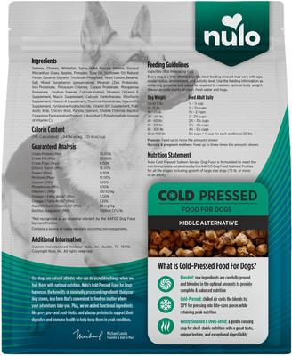 Show full view: Nulo Cold Pressed Puppy & Adult Grain-Free Salmon Recipe Dry Dog Food, 2.2-lb bag slide 3 of 12