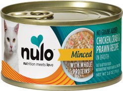 Nulo Crab with Whole Prawn Minced Canned Wet Cat Food, 2.8-oz can, case of 12