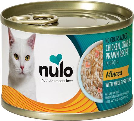 Show full view: Nulo Crab with Whole Prawn Minced Canned Wet Cat Food, 6-oz can, case of 8 slide 3 of 10