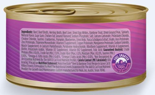 Show full view: Nulo Freestyle Beef & Rainbow Trout in Gravy + Freestyle Chicken & Duck in Gravy Canned Cat Food slide 3 of 5