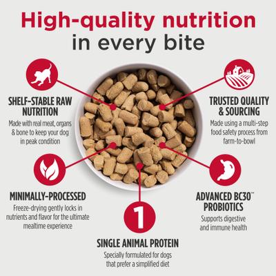 Show full view: Nulo Freestyle Beef Recipe with Apples Grain-Free Freeze-Dried Raw Dog Food, 8-oz bag slide 4 of 10