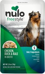 Nulo FreeStyle Chicken, Duck, & Kale in Broth Dog Food Topper, 2.8-oz, case of 24