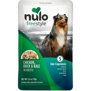 Nulo FreeStyle Chicken, Duck, & Kale in Broth Dog Food Topper, 2.8-oz, case of 24