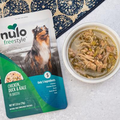 Show full view: Nulo FreeStyle Chicken, Duck, & Kale in Broth Dog Food Topper, 2.8-oz, case of 24 slide 9 of 11