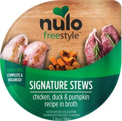 Nulo FreeStyle Chicken, Duck, & Pumpkin Stew Wet Cat Food, 2.8-oz pouch, case of 24