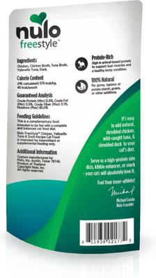 Show full view: Nulo FreeStyle Chicken, Yellowfin Tuna & Duck in Broth Cat Food Topper, 2.8-oz, case of 24 slide 3 of 12