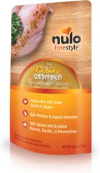 Nulo FreeStyle Chunky Chicken Broth Grain-Free Wet Cat Food Topper, 2.8-oz pouch, case of 24