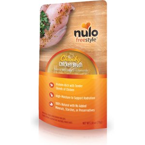 Nulo FreeStyle Chunky Chicken Broth Grain-Free Wet Cat Food Topper, 2.8-oz pouch, case of 24