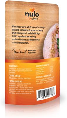 Show full view: Nulo FreeStyle Chunky Chicken Broth Grain-Free Wet Cat Food Topper, 2.8-oz pouch, case of 24 slide 3 of 11