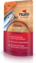 Nulo FreeStyle Chunky Salmon & Mackerel Broth Wet Cat Food Topper, 2.8-oz pouch, case of 24
