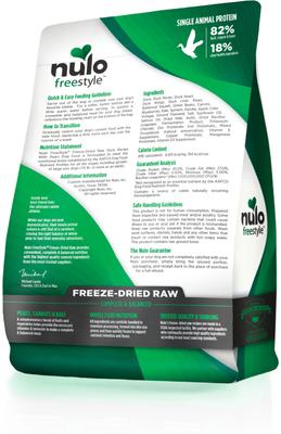 Show full view: Nulo Freestyle Duck Recipe with Pears Grain-Free Freeze-Dried Raw Dog Food, 5-oz bag slide 3 of 12