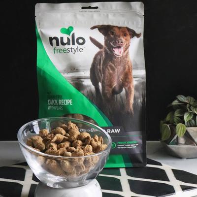 Show full view: Nulo Freestyle Duck Recipe with Pears Grain-Free Freeze-Dried Raw Dog Food, 5-oz bag slide 4 of 12
