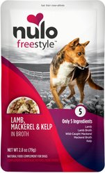Nulo FreeStyle Lamb, Mackerel, & Kelp in Broth Dog Food Topper, 2.8-oz, case of 24