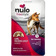 Nulo FreeStyle Lamb, Mackerel, & Kelp in Broth Dog Food Topper, 2.8-oz, case of 24
