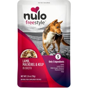 Nulo FreeStyle Lamb, Mackerel, & Kelp in Broth Dog Food Topper, 2.8-oz, case of 24