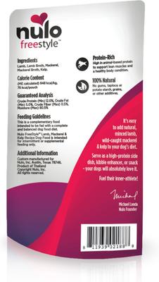 Show full view: Nulo FreeStyle Lamb, Mackerel, & Kelp in Broth Dog Food Topper, 2.8-oz, case of 24 slide 3 of 12