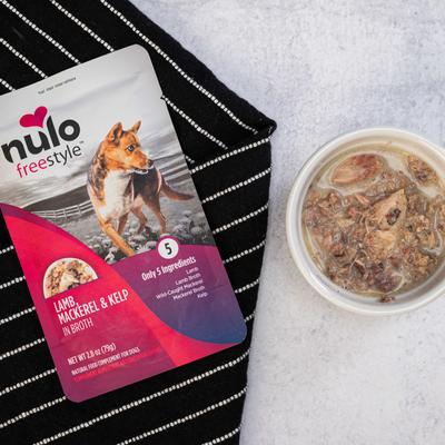 Show full view: Nulo FreeStyle Lamb, Mackerel, & Kelp in Broth Dog Food Topper, 2.8-oz, case of 24 slide 9 of 12