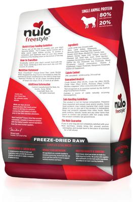 Show full view: Nulo Freestyle Lamb Recipe with Raspberries Grain-Free Freeze-Dried Raw Dog Food, 5-oz bag slide 3 of 12