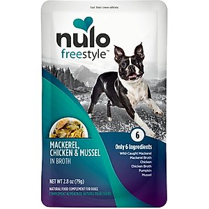 Nulo FreeStyle Mackerel, Chicken, & Mussel in Broth Dog Food Topper, 2.8-oz, case of 24