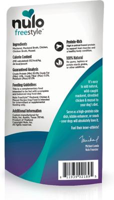 Show full view: Nulo FreeStyle Mackerel, Chicken, & Mussel in Broth Dog Food Topper, 2.8-oz, case of 24 slide 3 of 11