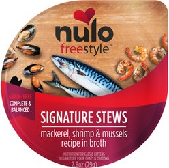 Nulo FreeStyle Mackerel, Shrimp & Mussels Stew Wet Cat Food, 2.8-oz pouch, case of 24 slide 2 of 9