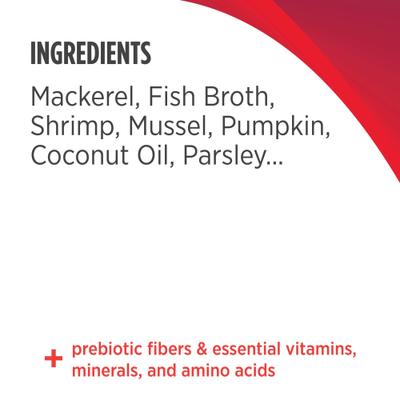 Show full view: Nulo FreeStyle Mackerel, Shrimp & Mussels Stew Wet Cat Food, 2.8-oz pouch, case of 24 slide 8 of 12