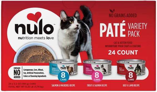 NULO Grain-Free Variety Flavors Pate Wet Canned Food for Cats