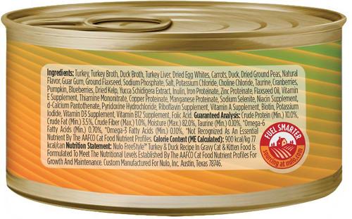 Show full view: Nulo Minced Turkey & Duck in Gravy Grain-Free Canned Cat & Kitten Food, 3-oz can, bundle of 48  slide 3 of 5