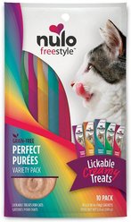 Nulo Freestyle Perfect Puree Variety Pack Grain-Free Lickable Cat Treats, 0.5-oz tube, bundle of 20