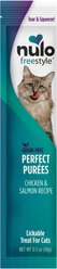 Nulo Freestyle Perfect Purees Chicken & Salmon Recipe Grain-Free Lickable Cat Treats, 0.5-oz, case of 48