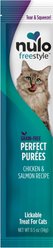 Nulo Freestyle Perfect Purees Chicken & Salmon Recipe Grain-Free Lickable Cat Treats, 0.5-oz, case of 48