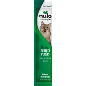 Nulo Freestyle Perfect Purees Tuna & Scallop Recipe Grain-Free Lickable Cat Treats, 0.5-oz, case of 48