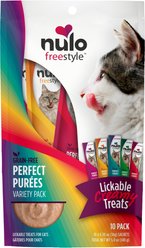 Nulo Freestyle Perfect Purees Variety Pack Grain-Free Lickable Cat Treats, 0.5-oz, pack of 10