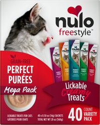 Nulo Freestyle Perfect Purees Variety Pack Grain-Free Lickable Cat Treats, 0.5-oz tube, 40 count