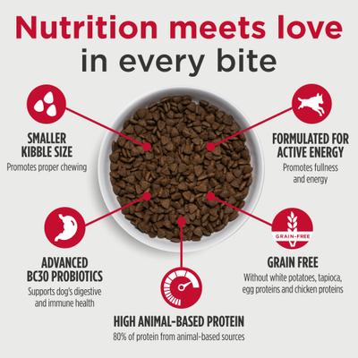 Show full view: Nulo Freestyle Salmon & Red Lentils Small Breed Grain-Free Dry Dog Food, 6-lb bag slide 4 of 13