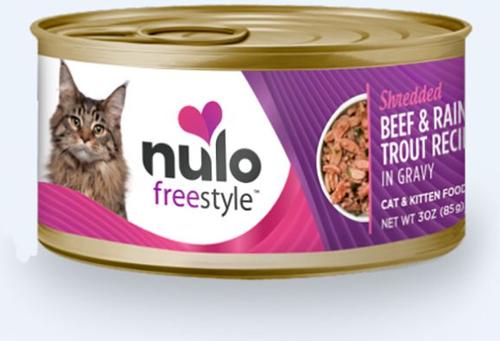 Show full view: Nulo Freestyle Salmon & Turkey in Gravy + Freestyle Beef & Rainbow Trout in Gravy Canned Cat & Kitten Food slide 4 of 5