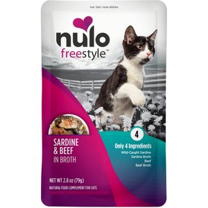 Nulo FreeStyle Sardine & Beef in Broth Cat Food Topper, 2.8-oz, case of 24