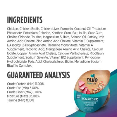 Show full view: Nulo FreeStyle Signature Stews Cat & Kitten Grain-Free Variety Pack Cat Food, 2.8-oz cup, case of 12 slide 9 of 11