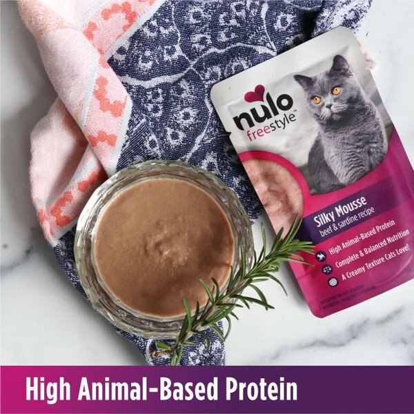 Nulo Freestyle Silky Mousse Beef & Sardine Recipe Grain-Free Wet Cat Food, 2.8-oz, case of 24