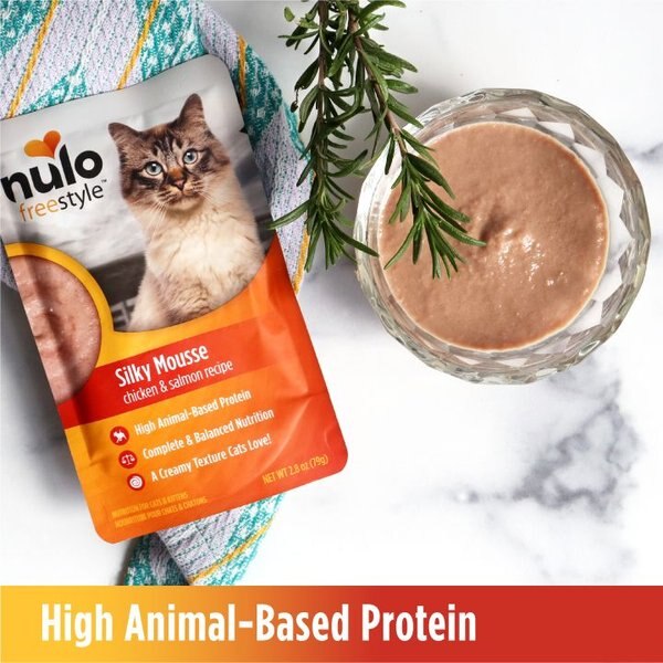 Nulo Freestyle Silky Mousse Chicken & Salmon Recipe Grain-Free Wet Cat Food, 2.8-oz, case of 24