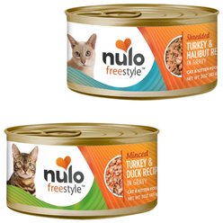 Nulo Freestyle Turkey & Duck in Gravy + Freestyle Turkey & Halibut in Gravy Canned Cat Food