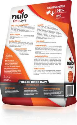Show full view: Nulo FreeStyle Turkey & Duck Recipe Freeze-Dried Raw Cat Food, 3.5-oz bag slide 3 of 12