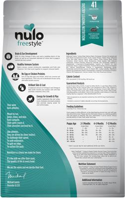 Show full view: Nulo Freestyle Turkey & Sweet Potato Grain-Free Dry Puppy Food, 6-lb bag slide 3 of 12