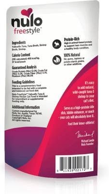 Show full view: Nulo FreeStyle Yellowfin Tuna & Shrimp in Broth Cat Food Topper, 2.8-oz, case of 24 slide 3 of 11