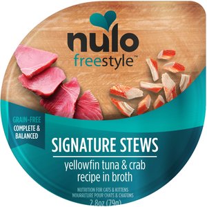 Nulo FreeStyle YellowfinTuna & Crab Stew Wet Cat Food, 2.8-oz pouch, case of 24