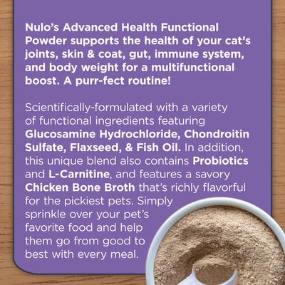 Show full view: Nulo Functional Advanced Health Powder Supplement for Cats, 4.23-oz slide 8 of 12