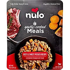 Nulo Gently-Cooked Meals Beef & Sweet Potato Recipe Wet Dog Food, 9-oz pouch, case of 8