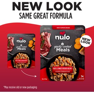Nulo Gently-Cooked Meals Beef & Sweet Potato Recipe Wet Dog Food, 9-oz pouch, case of 8