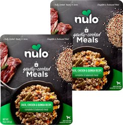 Nulo Gently-Cooked Meals Duck & Quinoa Recipe Wet Dog Food, 9-oz pouch, bundle of 16 