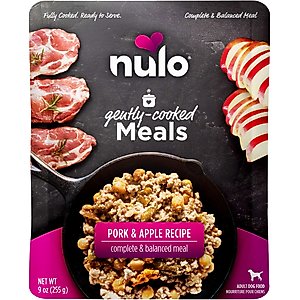 Nulo Gently-Cooked Meals Pork & Apple Recipe Wet Dog Food, 9-oz pouch, case of 8